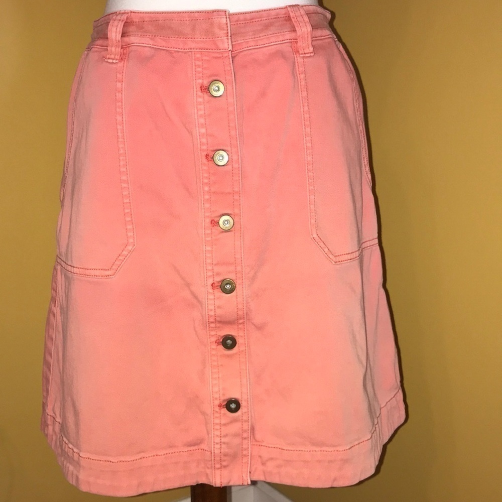 Pilcro and the letterpress red denim skirt